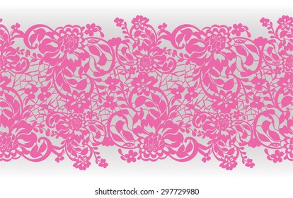 Delicate transparent seamless background with lace border