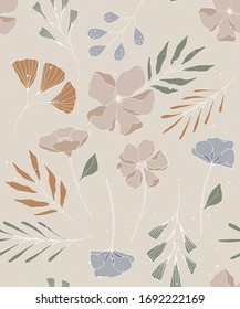 Delicate trendy floral seamless pattern