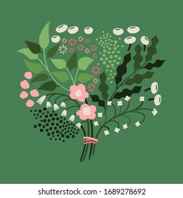 Delicate vector floral arrangement.