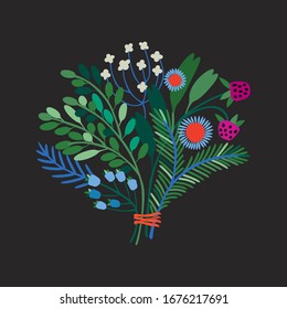 Delicate vector floral arrangement. Part of the collection