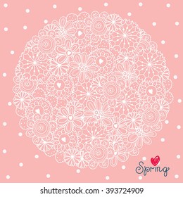 Delicate vector flowers motif.  Decorative illustrations.