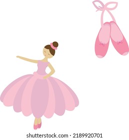 delikate Vektorgrafik einer Ballerina und eines Pointe