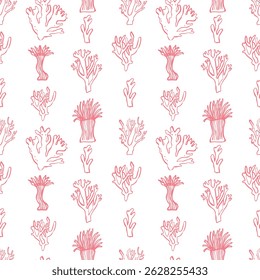 Delicate vector pattern with corals