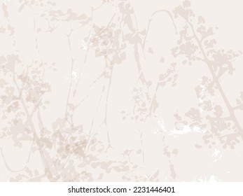 Delicate vector  pattern with wild flowers, herbs botanicals. Soft pastel colors blush beige pink background