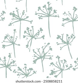 
Delicate vector seamless pattern with branched inflorescences drawn with a brush.