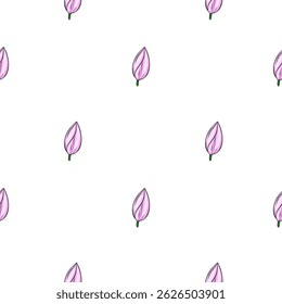 Een delicaat vector naadloos patroon met lichtroze magnolia knoppen, minutieus getekend met een hand-schets stijl, ingesteld tegen een ongerepte witte achtergrond, het creëren van een zacht en romantisch ontwerp.