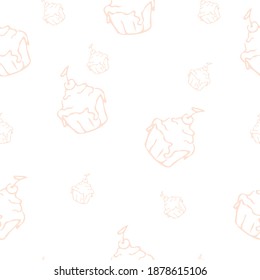 delicate vector seamless pink patern on the theme of sweets and cakes