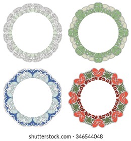 Delicate vintage, round frame. Set.
