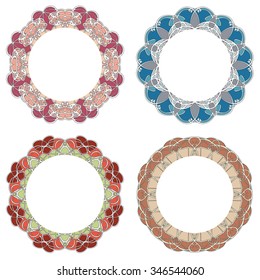 Delicate vintage, round frame. Set.