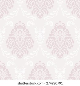 Delicate vintage seamless pattern. Damask wallpaper. Vector illustration.