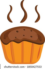 Delicate and Warm Muffin Concept, Cupcake Vector Icon Design, Baked goods and flour based food Product Symbol on White background, Confectionery items Sign, Mini Sweet dessert