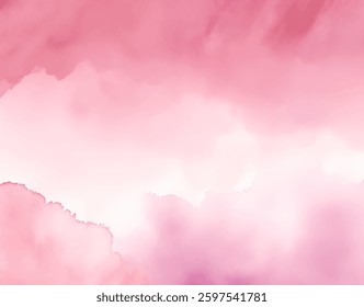 Um fundo de aquarela delicado apresenta tons suaves de rosa que se misturam perfeitamente entre si. Este cenário encantador evoca calma e criatividade, perfeito para vários fins artísticos e de design