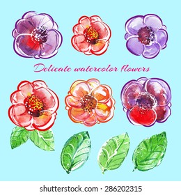 delicate watercolor flowers