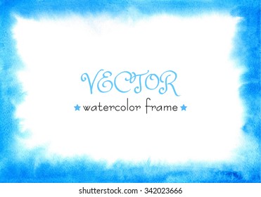 Delicate watercolor frame for design of your site, cards or invitations. Vector isolated. Watercolour wash background. Abstract gradient ombre texture.