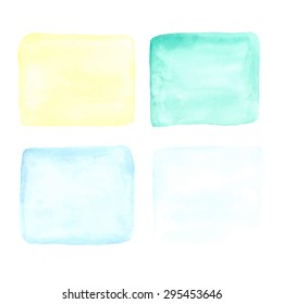 Delicate watercolor framework for the implementation of your ideas. 4 vector design element for website design, cards, invitations.