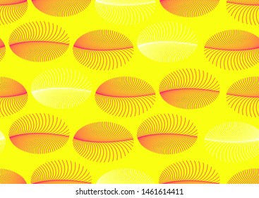 delicate waves of feathers seamless pattern in yellow red shades