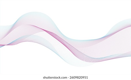 Delicate wavy lines of light blue and pink creating a smooth,