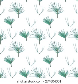 Delicate wedding pattern. Line art. Just nice coniferous patterns. Pencil style. Pattern with pine
