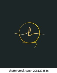 A delicate and well balanced handwritten letter type L logo template