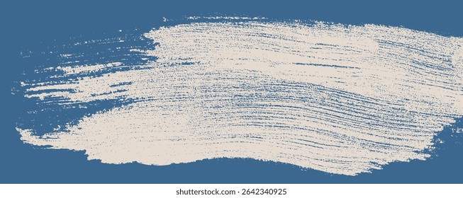 Delicate white brush strokes flow across a vibrant deep blue canvas, highlighting the beauty of abstract art. The textured patterns evoke feelings of serenity and artistic freedom.