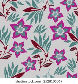 Delicate white roses and peonies with petals and leaves on a light blue grey background. Floral seamless vector pattern.
