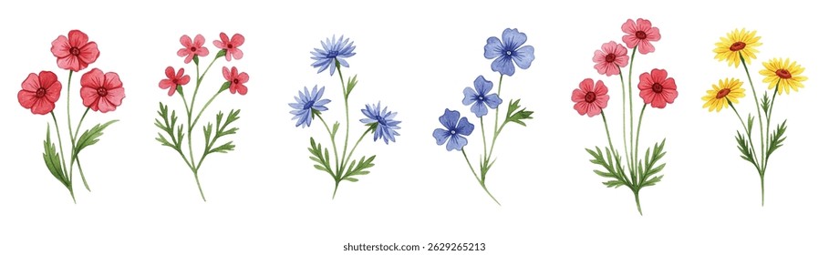 Delicate wildflowers! Perfect for adding a touch of natural beauty to your designs. Ideal for invitations, prints, and more.