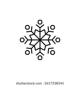 Delicate winter snowflake vector illustration against a pure white backdrop