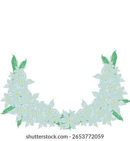 Delicate yet strong light blue flowers blooming in lush clusters. A soft and graceful floral composition symbolizing serenity and resilience, perfect for prints, textiles, and nature-themed designs.