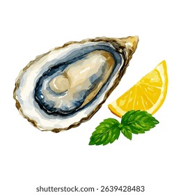 A delicately plated raw oyster with citrus and herbs — a coastal gourmet moment perfect for seafood branding, refined menu design, and luxury culinary storytelling.