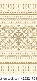 Delicates Graceful of Royal Gold Ornament Scroll on Light Beige Background Seamless Rich Pattern Vector. Golden Weaves Luxury Hand Draw Border Detailed Decoration. Classy Fabric, Silk, Wallpaper, book