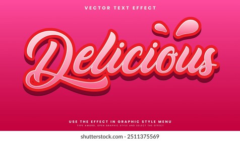 Delicious 3d editable text effect Template suitable for Sweet food product