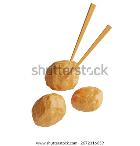  Delicious 3D fried chicken vector with Japanese seasoning. Excellent for izakaya menus, Japanese pub graphics, comfort food design. High-quality EPS vector.