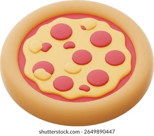Delicious 3D Rendered Pepperoni Pizza Illustration