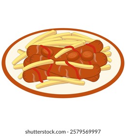 Delicious Apfelstrudel and Currywurst: Vector Art for Food Lovers