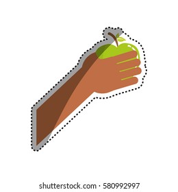 Delicious apple fruit icon vector illustration graphic design