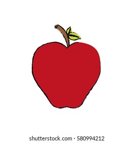 Delicious apple fruit icon vector illustration graphic design