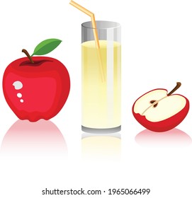 Delicious apple juice   glass vector