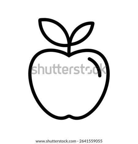Delicious apple line art icon for apps and websites