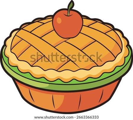 Delicious apple pie cartoon. apple pie isolate on white background