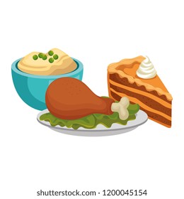 delicious apple pie portion with chicken meat