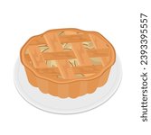 Delicious apple pie vector illustration logo