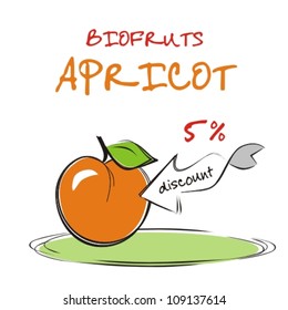 Delicious apricot - vector illustration