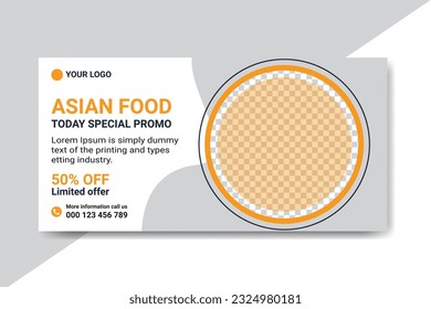 Delicious Asian Food Sale Standard Banner Template. New Best billboard design