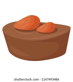 
Delicious assorted milk chocolate with almonds on top 
