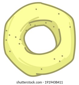 Deliciosa verdura aguacate cortada en círculo, bocadillo aislado saludable para dieta y nutrición. Comer vegetales orgánicos y ecológicos, ingredientes para preparar alimentos y platos. Vector de estilo plano