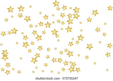 Delicious background of golden gradient stars of different sizes. Stars are located in random order. For the design of websites, posters, postcards, design festivals and parties.