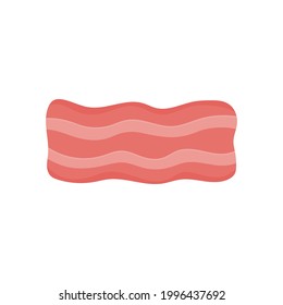 delicious bacon vector illustration, bacon flat icon, slice of fried bacon isolated on white background