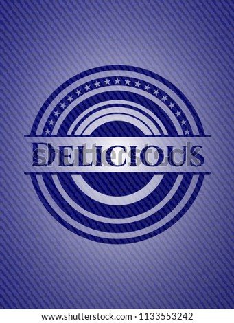 Delicious badge with jean texture