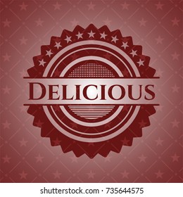Delicious badge with red background