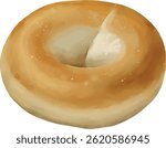 Delicious bagel with a soft, chewy texture and golden-brown crust. Perfect for breakfast or a snack.
